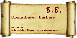 Biegelbauer Barbara névjegykártya